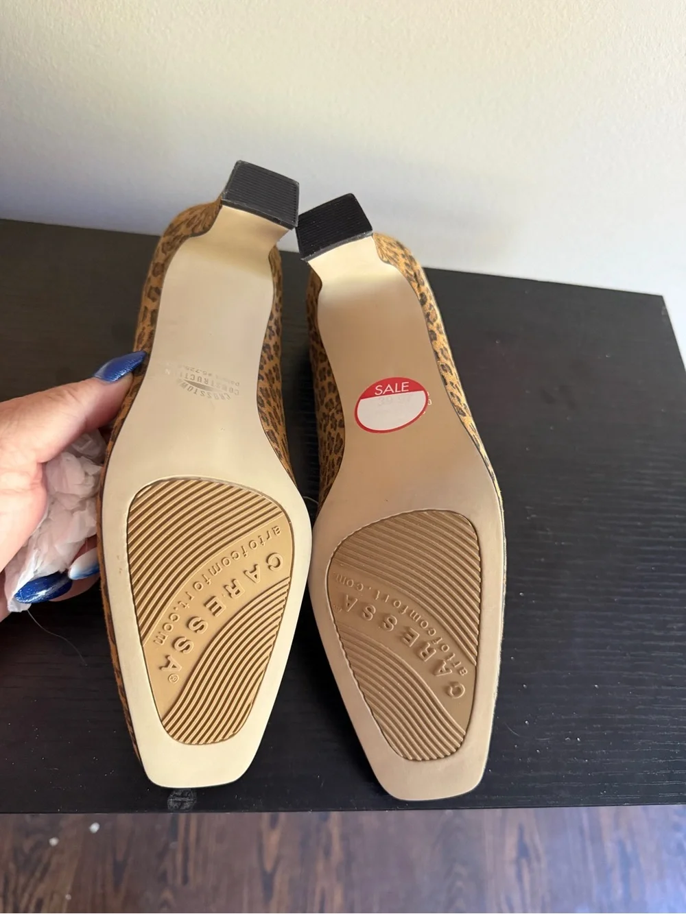 CARESSA Crosstown Construction Leopard Print  Heel